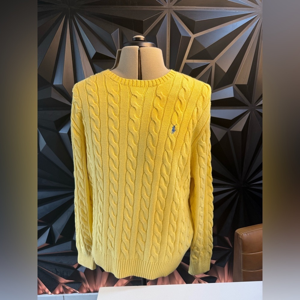 Polo by Ralph Lauren Bright Yellow Cable Knit Sweater